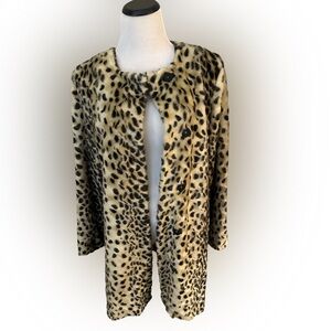 NWOT J. McLaughlin Faux Fur Leopard Coat - Size Large